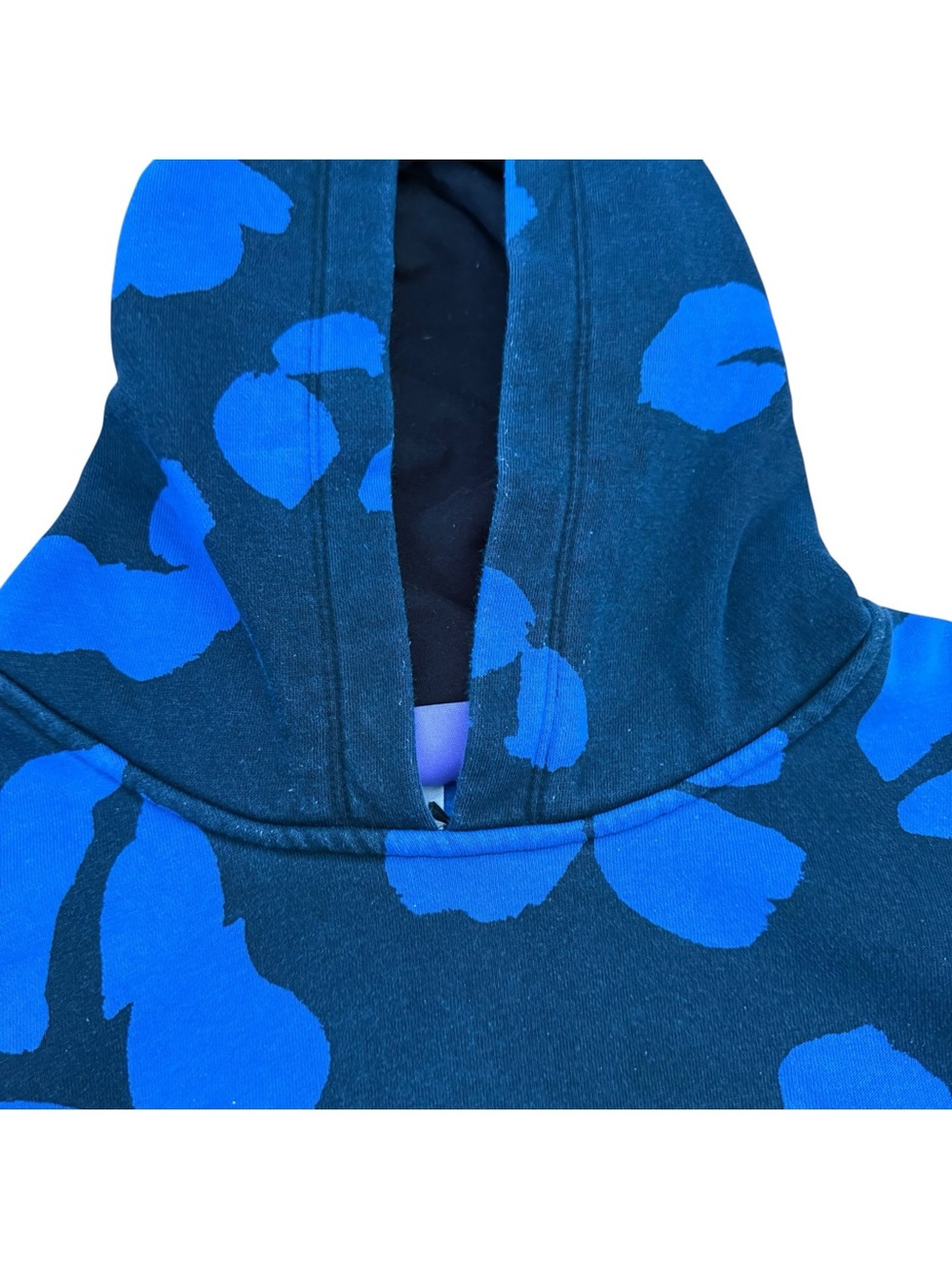 Future Collective Floral Blue Cut Out Hoodie Women's Size Large Cold Shoulder - Picture 5 of 10